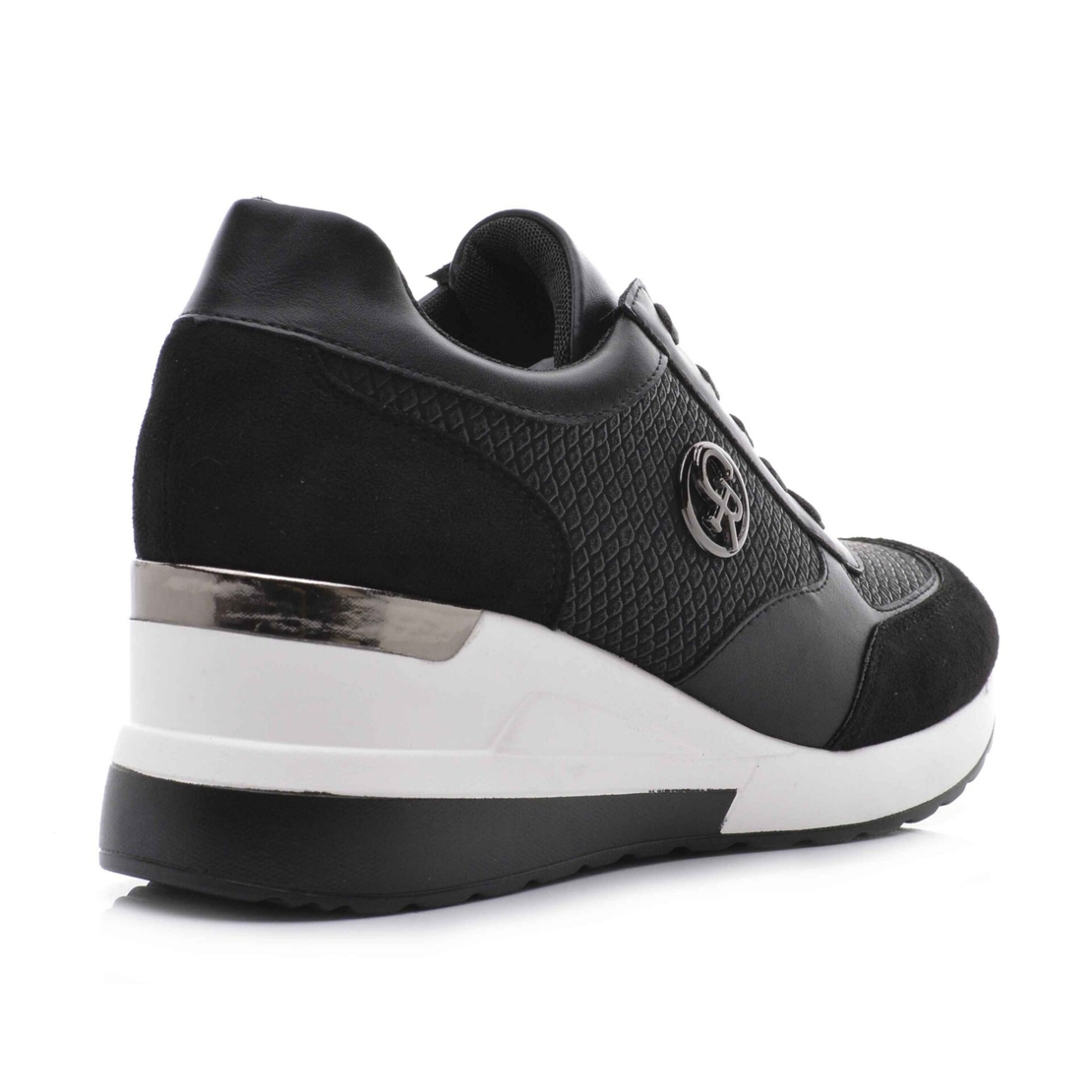 Модни дамски маратонки на платформа от кожа модел:А6802-1 black