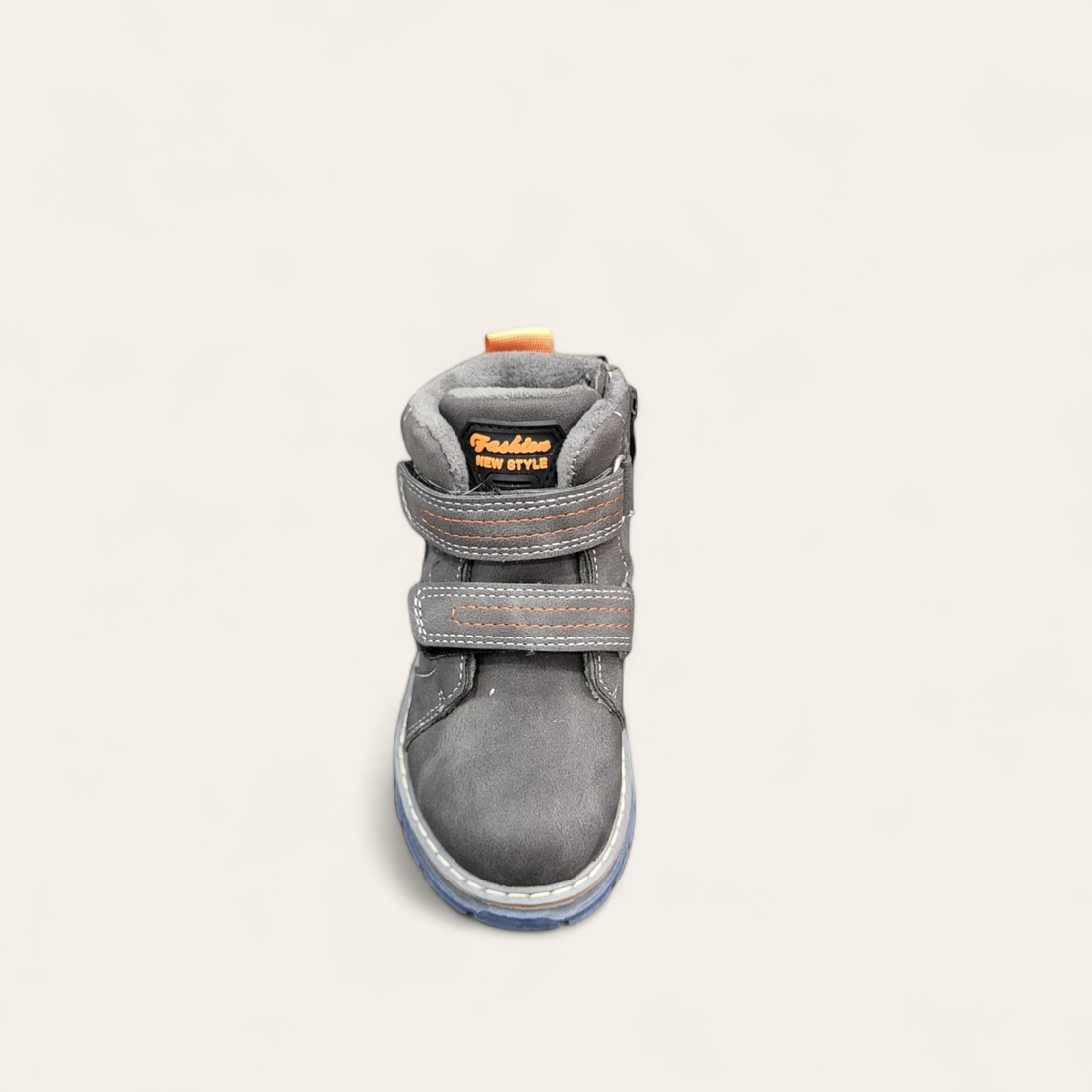 Детски боти за момче с цип и лепенки B30-2 grey