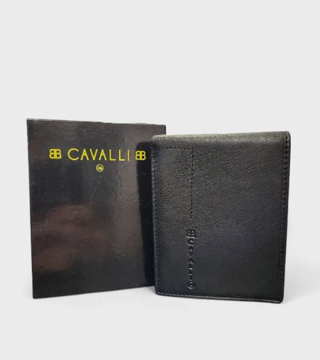 Мъжки портфрйл от естествена кожа Cavalli черен