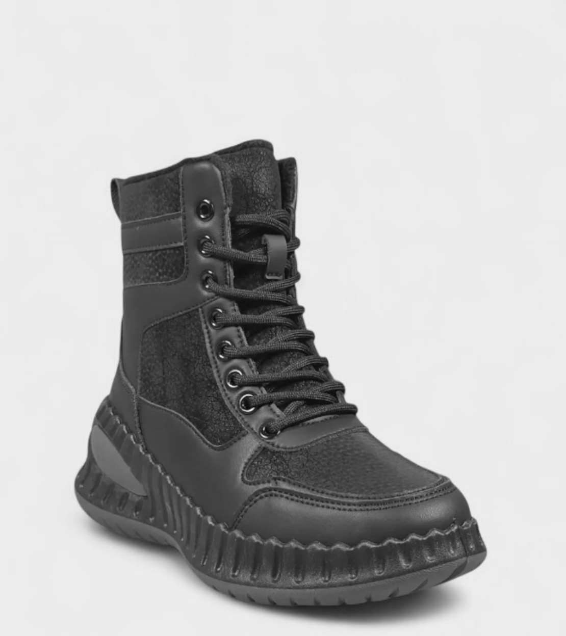 Дамски зимни боти с топъл хастар и дебела подметка черни W210163