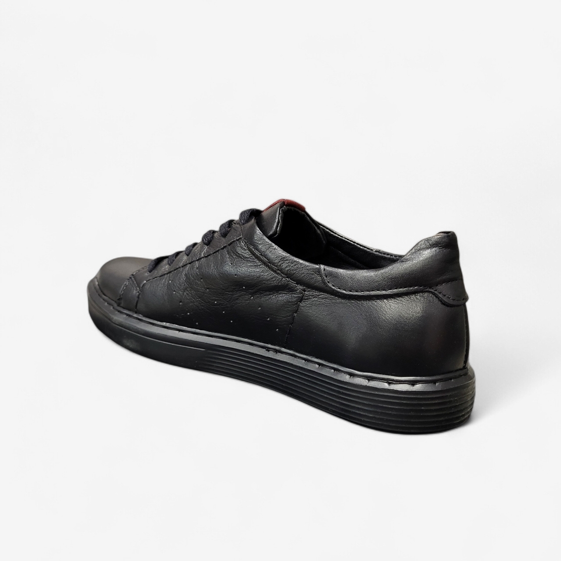 Мъжки спортно елегантни кецове от естествена кожа 656011 black