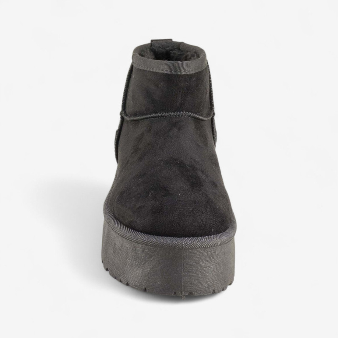 Дамски боти тип UGG на платформа в черно BD2908-1 black