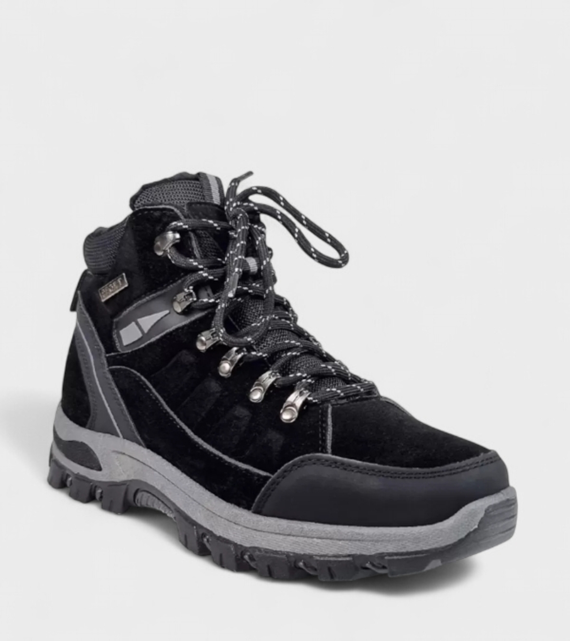 Юношески зимни боти в черно с дебела подметка и страничен цип – B2282-1