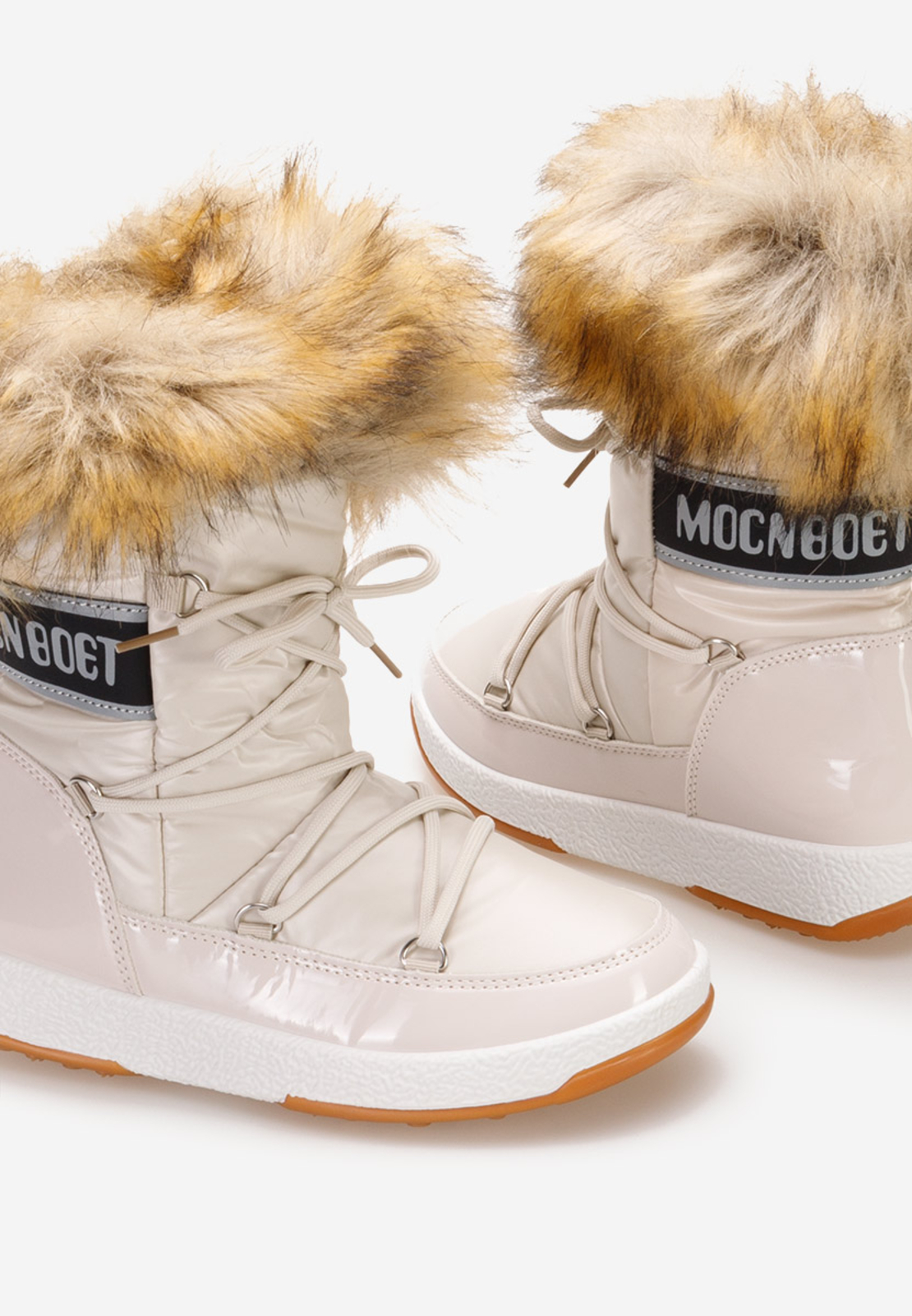 Дамски бежови апрески с пух модел: FF-58 beige