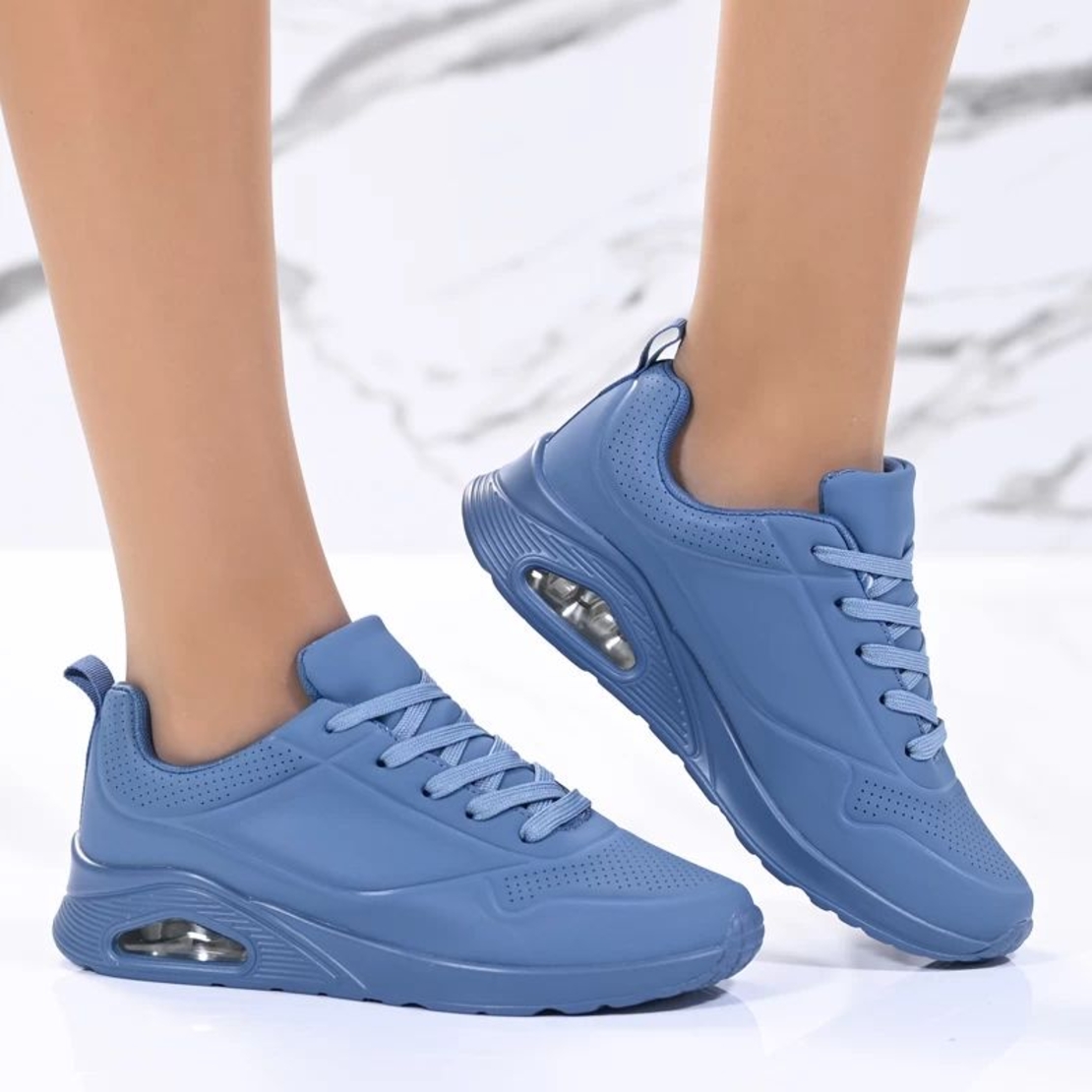 Сини дамски маратонки с въздушна камера D9157-8 Dark blue