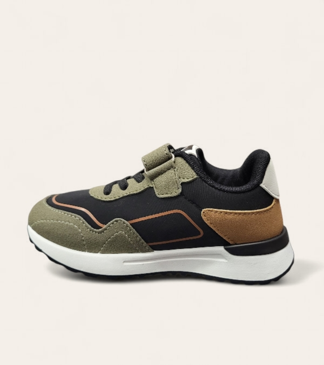 Детски маратонки с велкро лепенка и модерна визия – W014294 Khaki