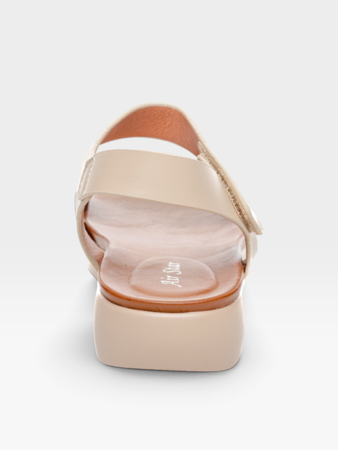 Дамски сандали с велкро закопчаване в бежово и сребристо 508199 beige