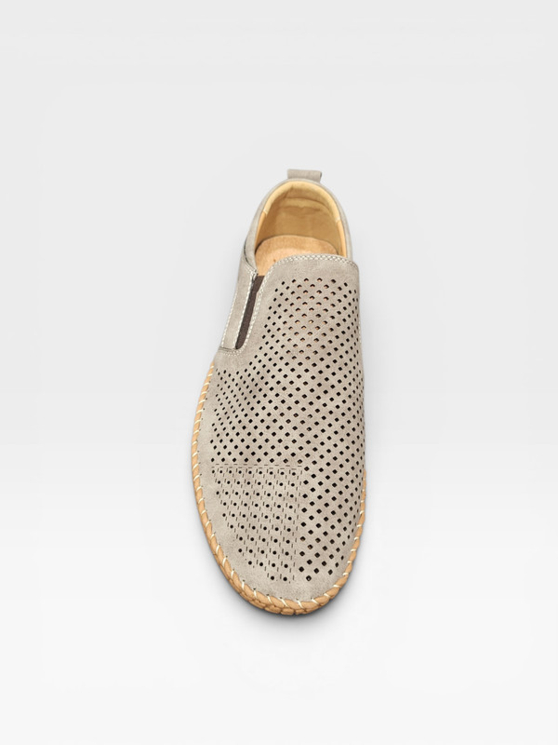 Мъжки мокасини  с перфорация в кафяво-бежово S573-3 Khaki