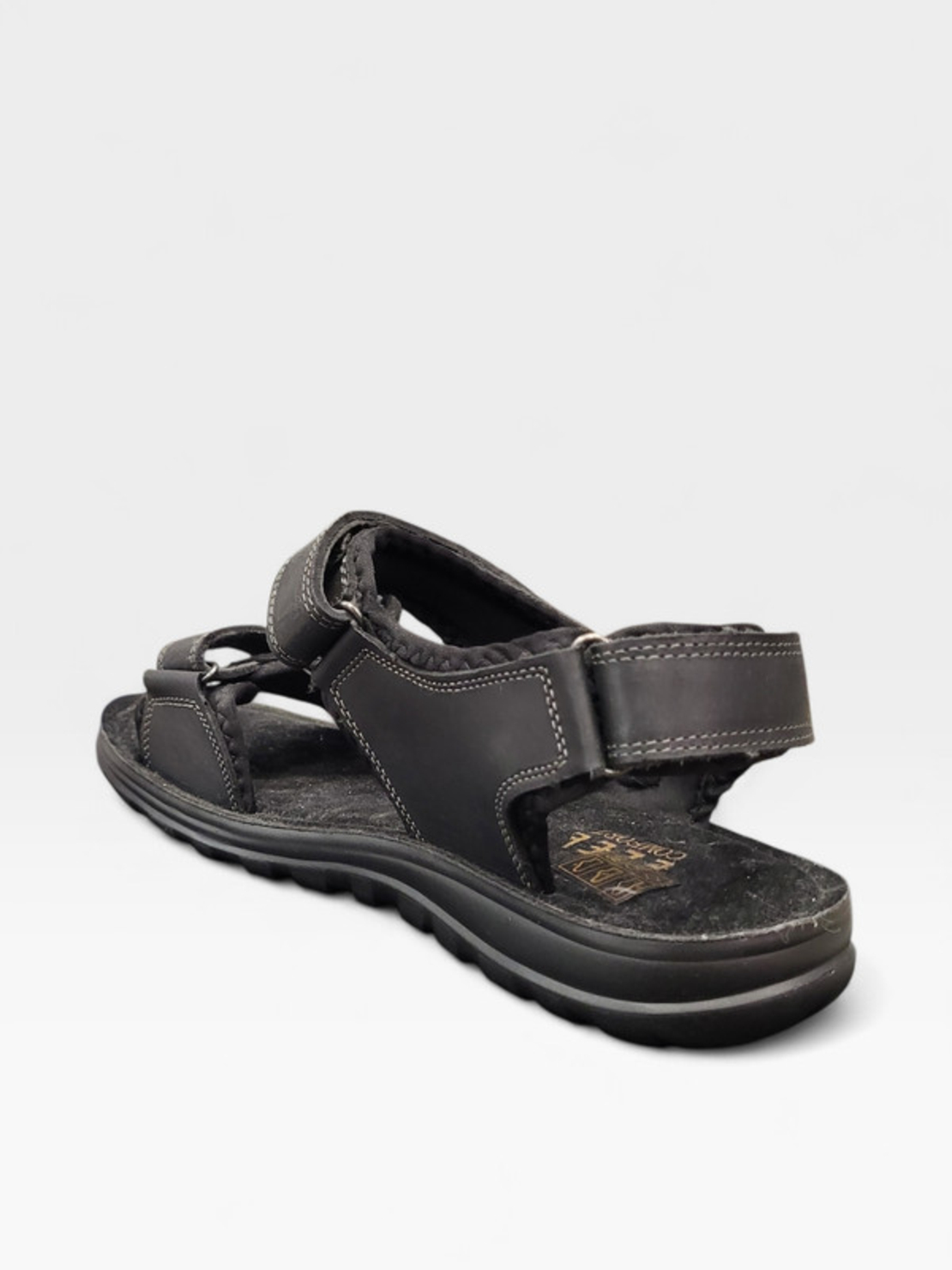 Мъжки кожени чехли в черно HM086-1 black