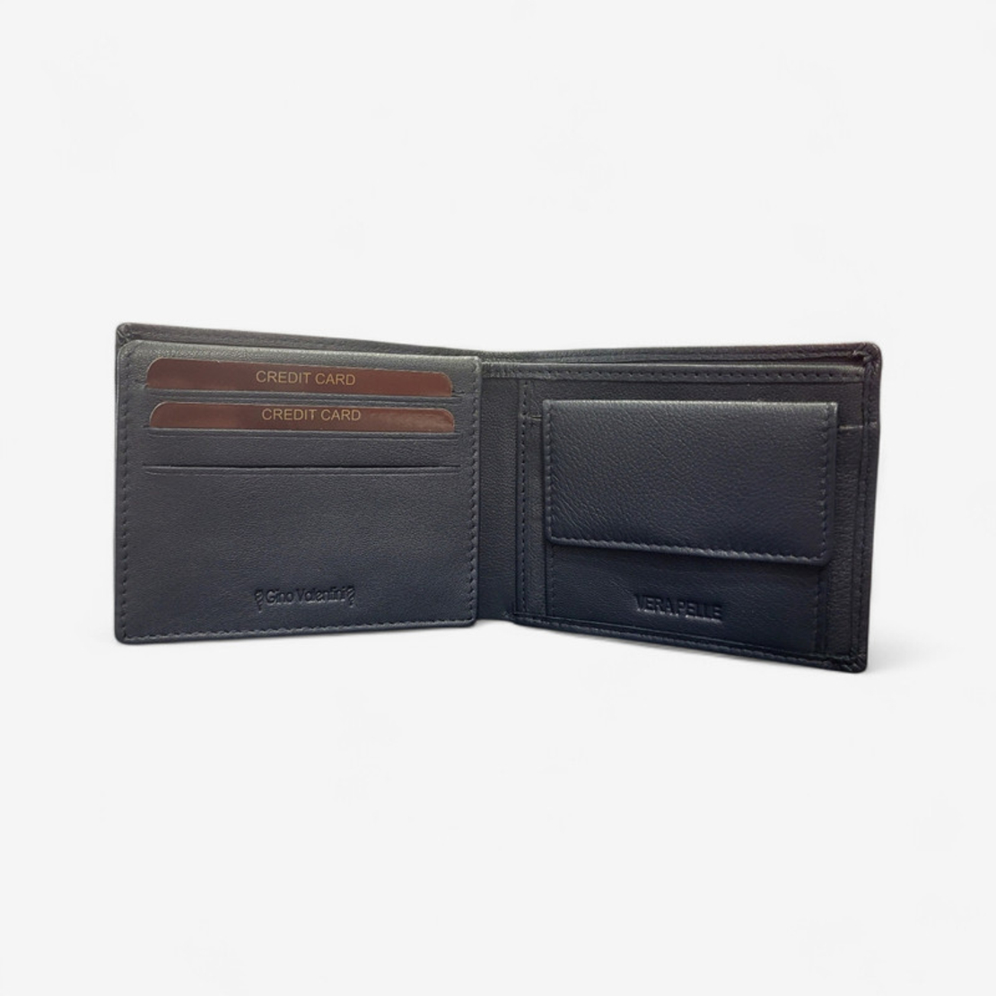 Мъжки портфейл от естствена кожа в син цвят марка Valentini модел: 306992 синьо