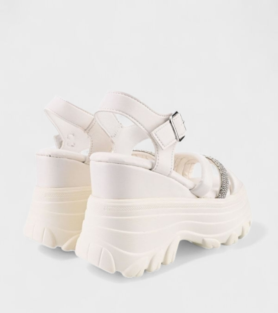 Дамски сандали с масивна платформа и декоративен акцент – 1055 WHITE