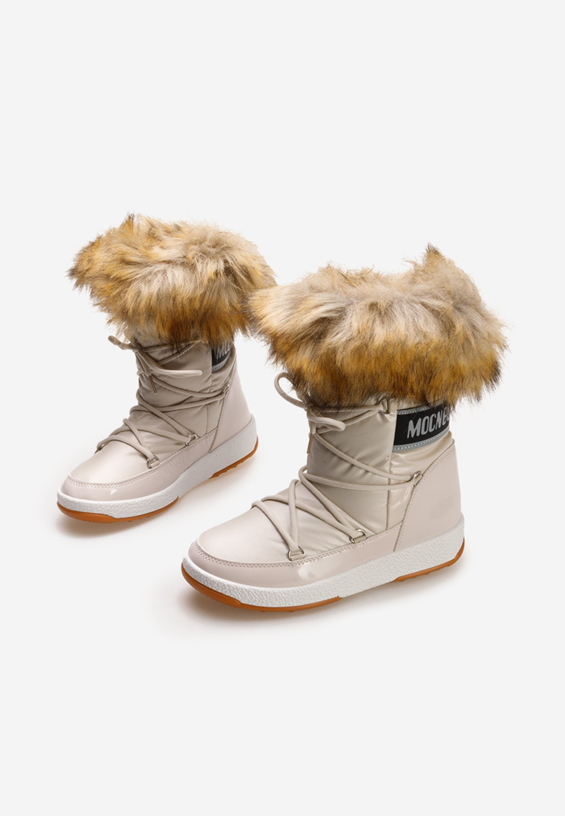 Дамски бежови апрески с пух модел: FF-58 beige