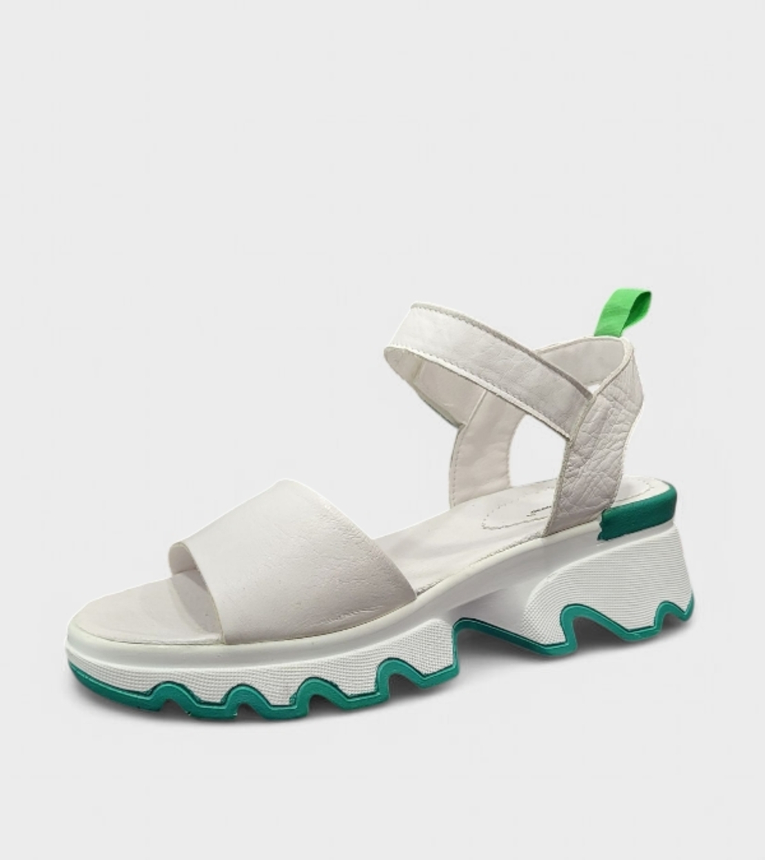 Модерни бели сандали с зелени акценти 226206-1531 white-green