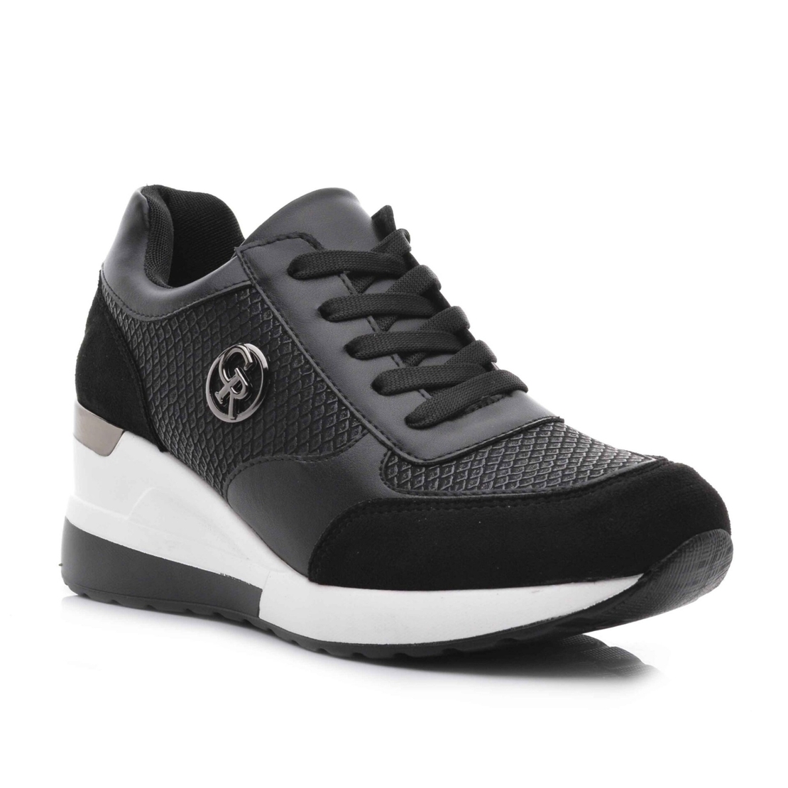 Модни дамски маратонки на платформа от кожа модел:А6802-1 black