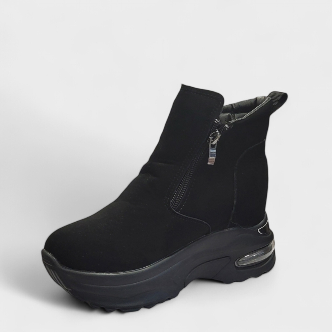 Дамски боти на платформа с топла подплата модел: 3810 black