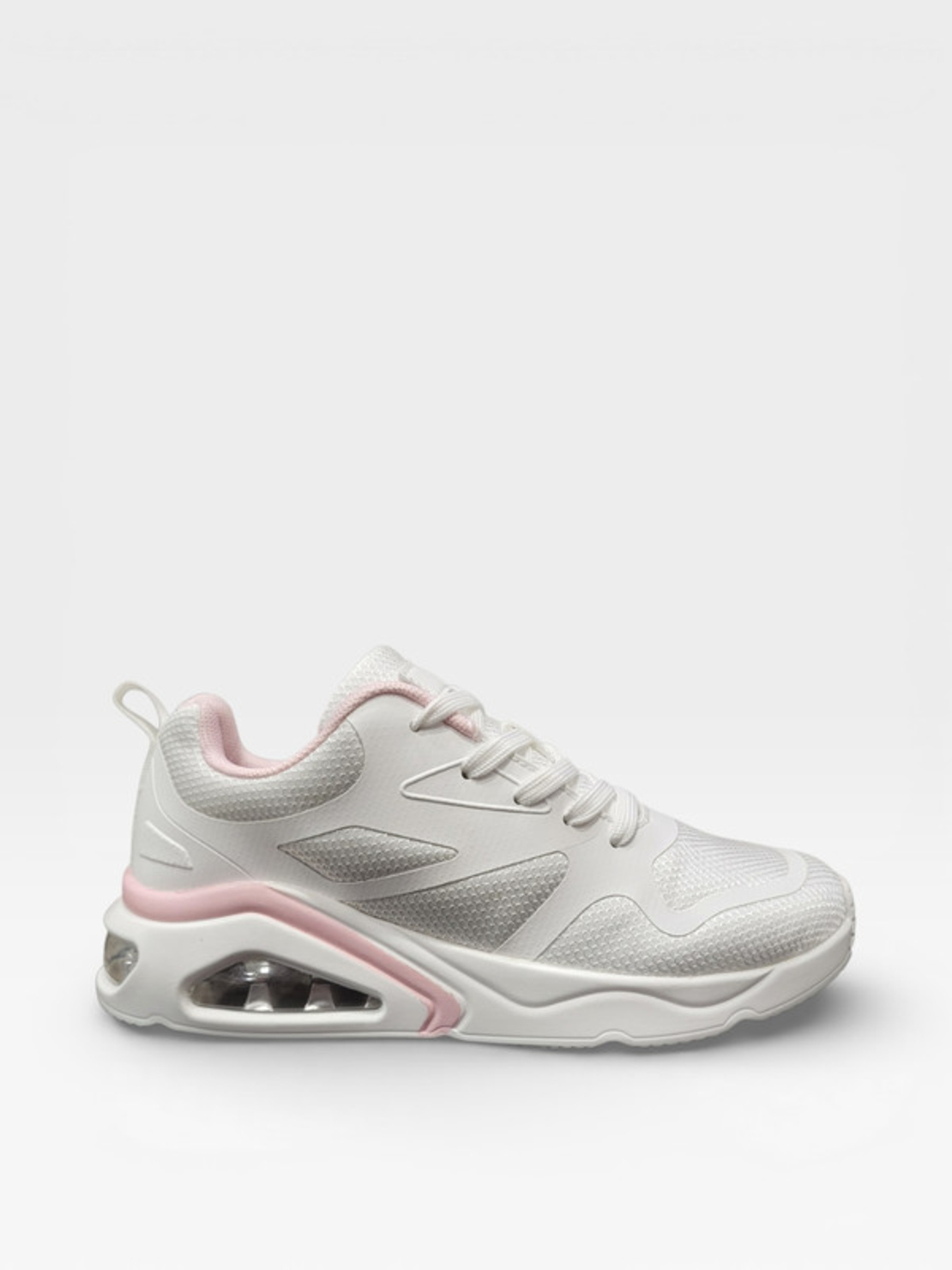 Дамски маратонки с въздушна камера в бяло и розово D9167-2 white