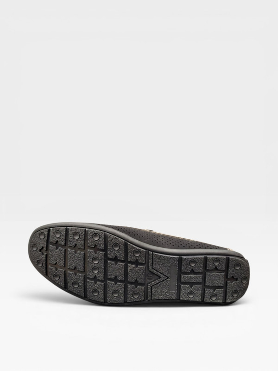 Мъжки мокасини с перфорация в черно и бежово S571-1 black