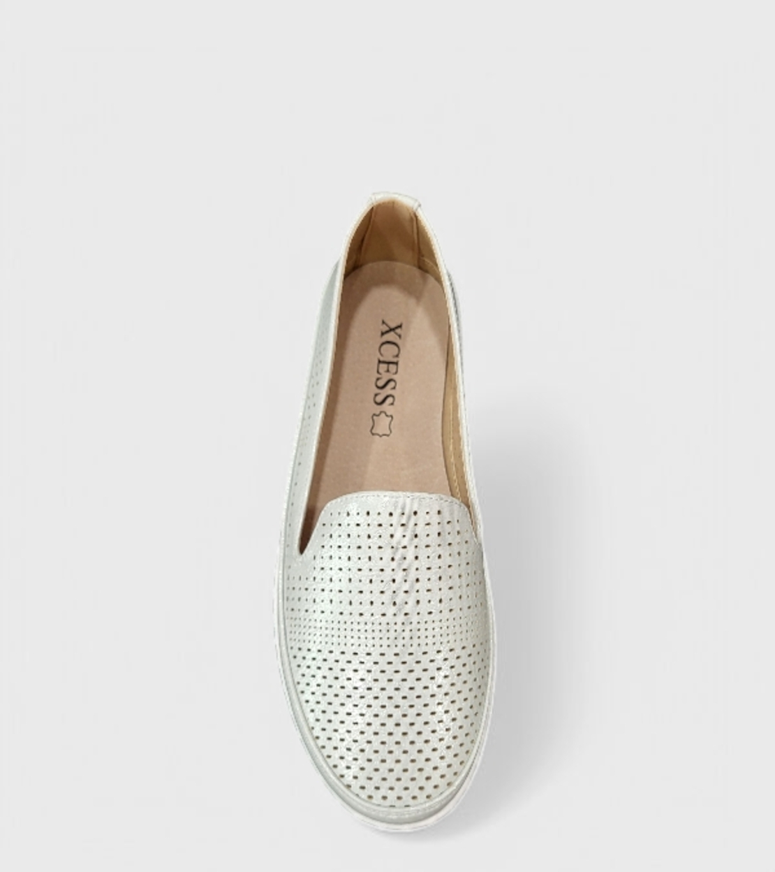 Модни дамски лоуфъри с перфорации A2373-2 white