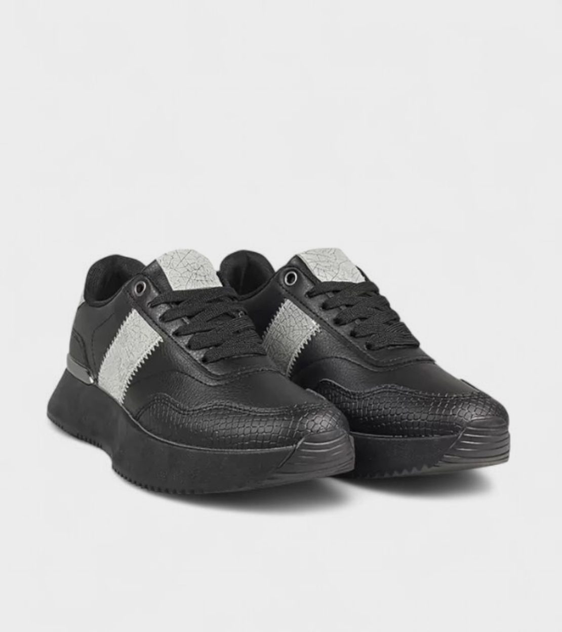 Дамски спортни обувки на платформа W014251 black