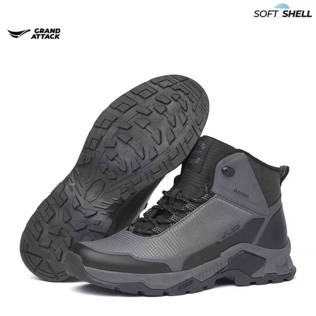 Мъжки туристически обувки Soft Shell с водоустойчив слой и подсилена подметка – 31053-2 grey