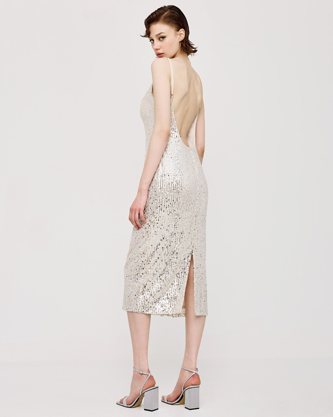 Sequin dress with low back