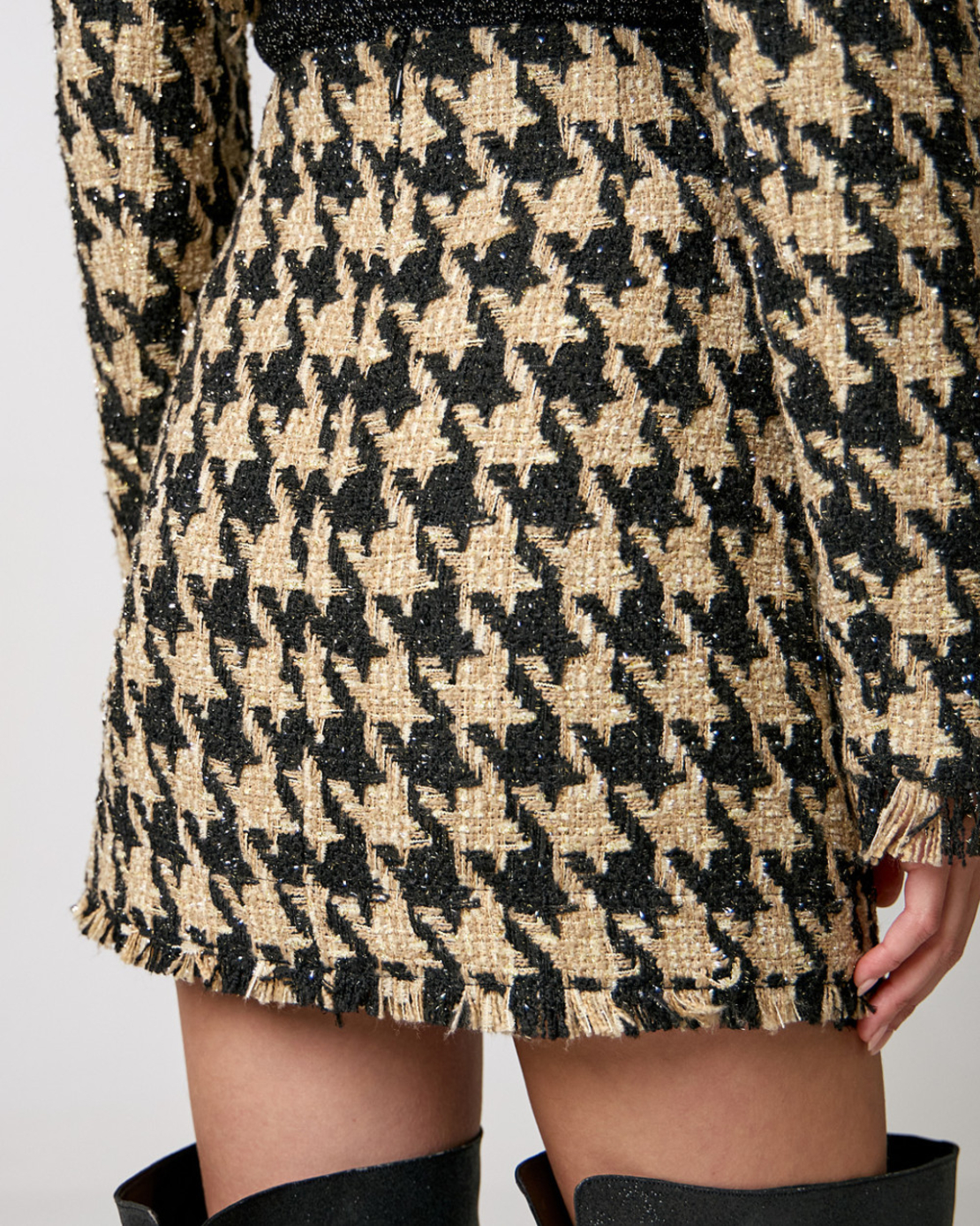 Gold tweed mini skirt