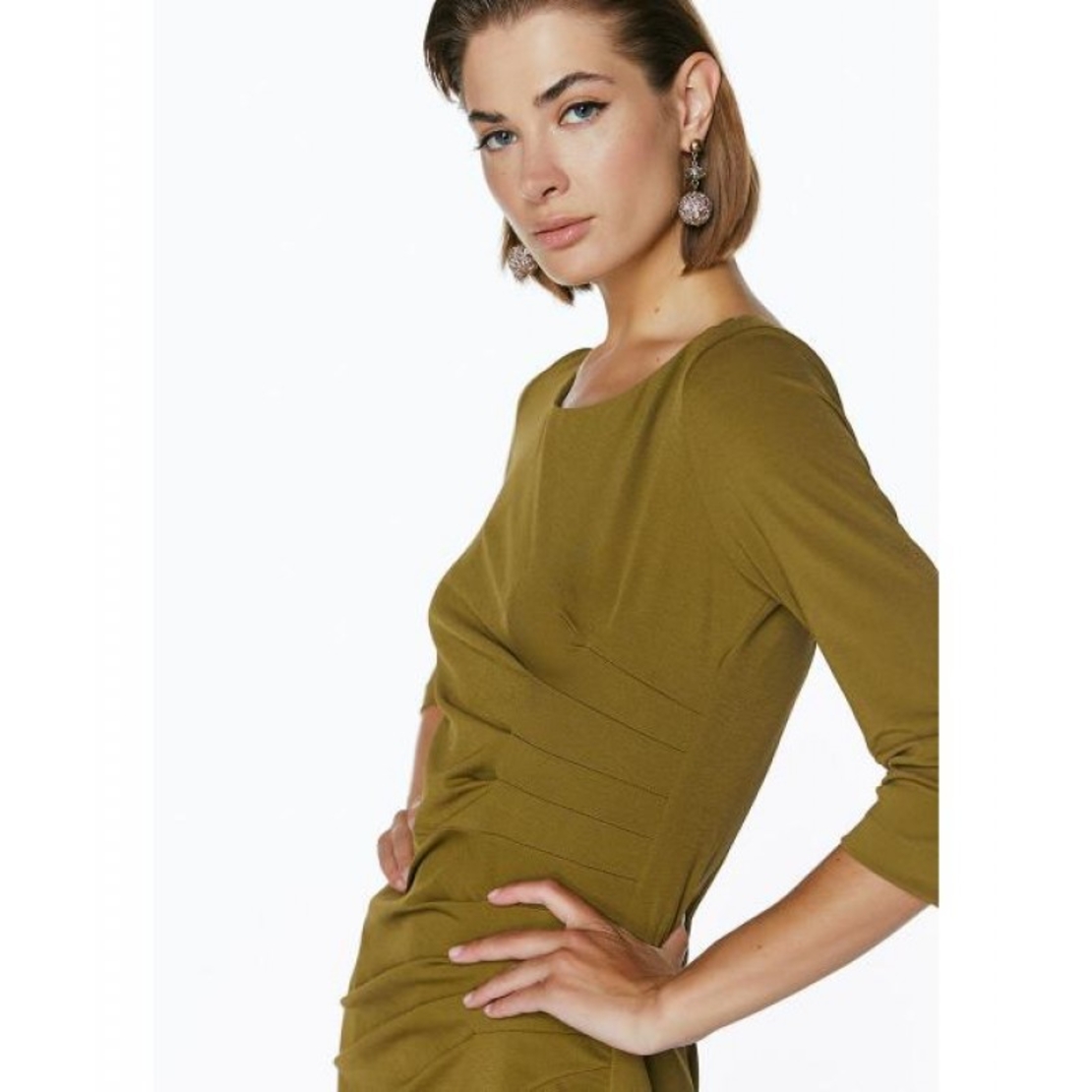 Midi dress in pesto