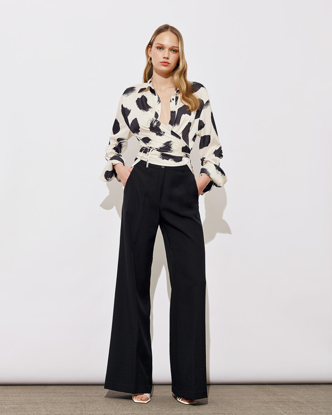 Printed wrap shirt