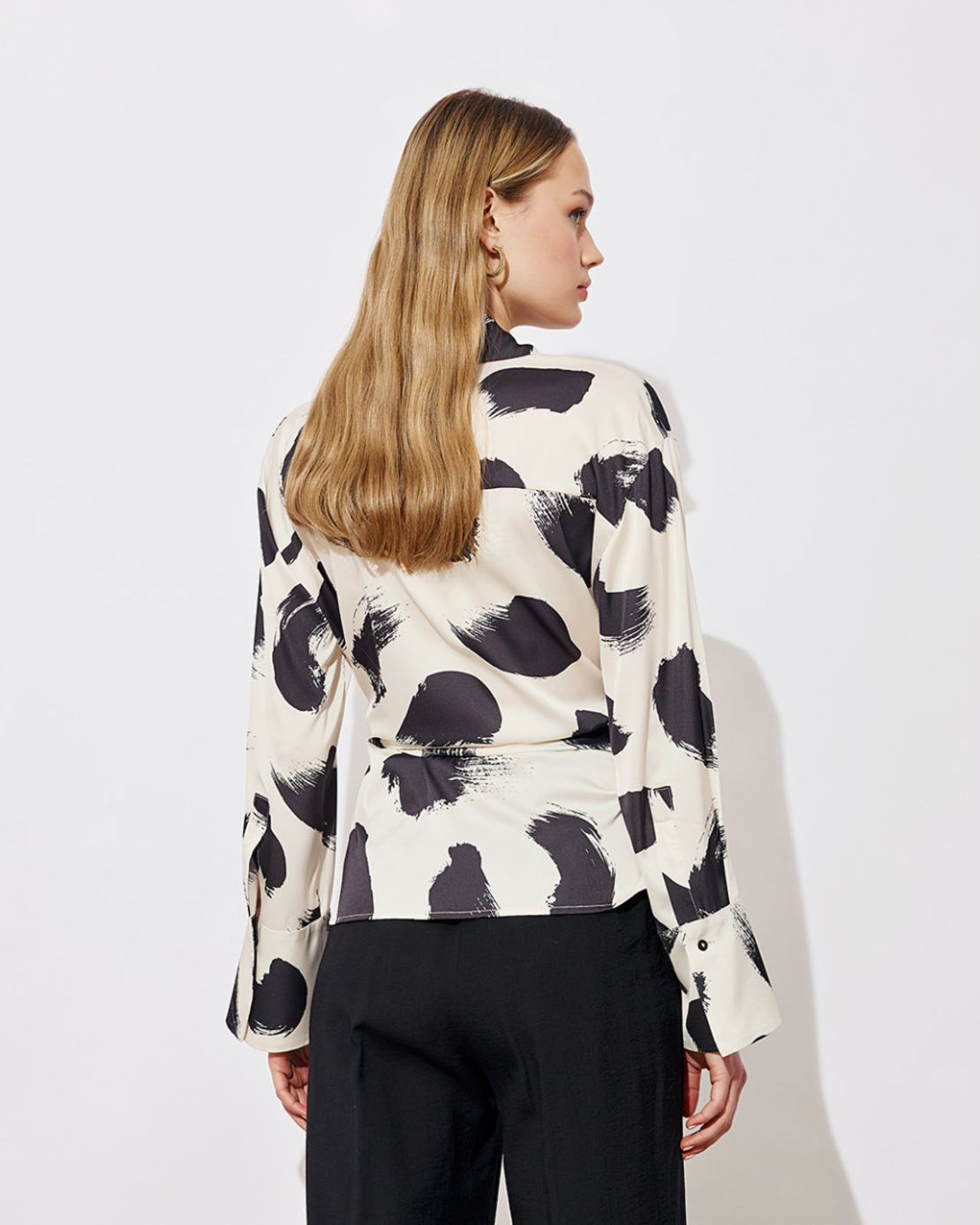 Printed wrap shirt