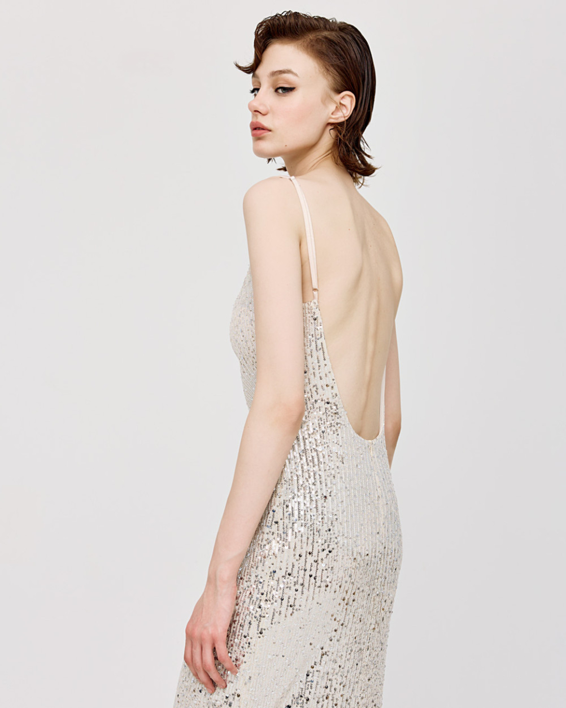 Sequin dress with low back