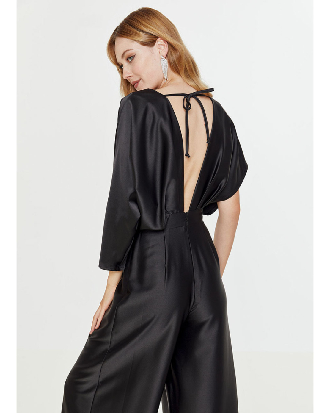 Satin asymmetric jumpsuit