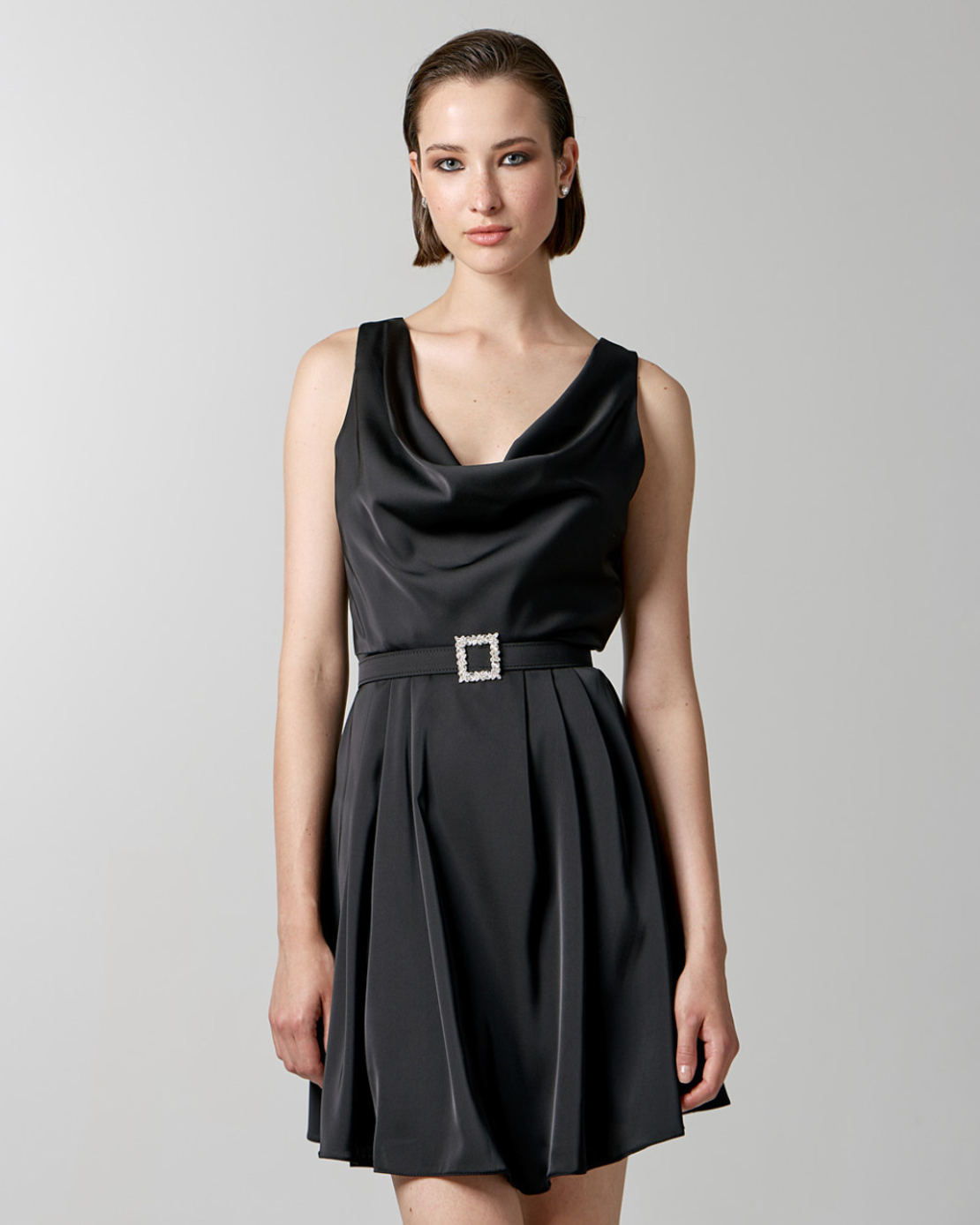 Mini dress with crystal belt