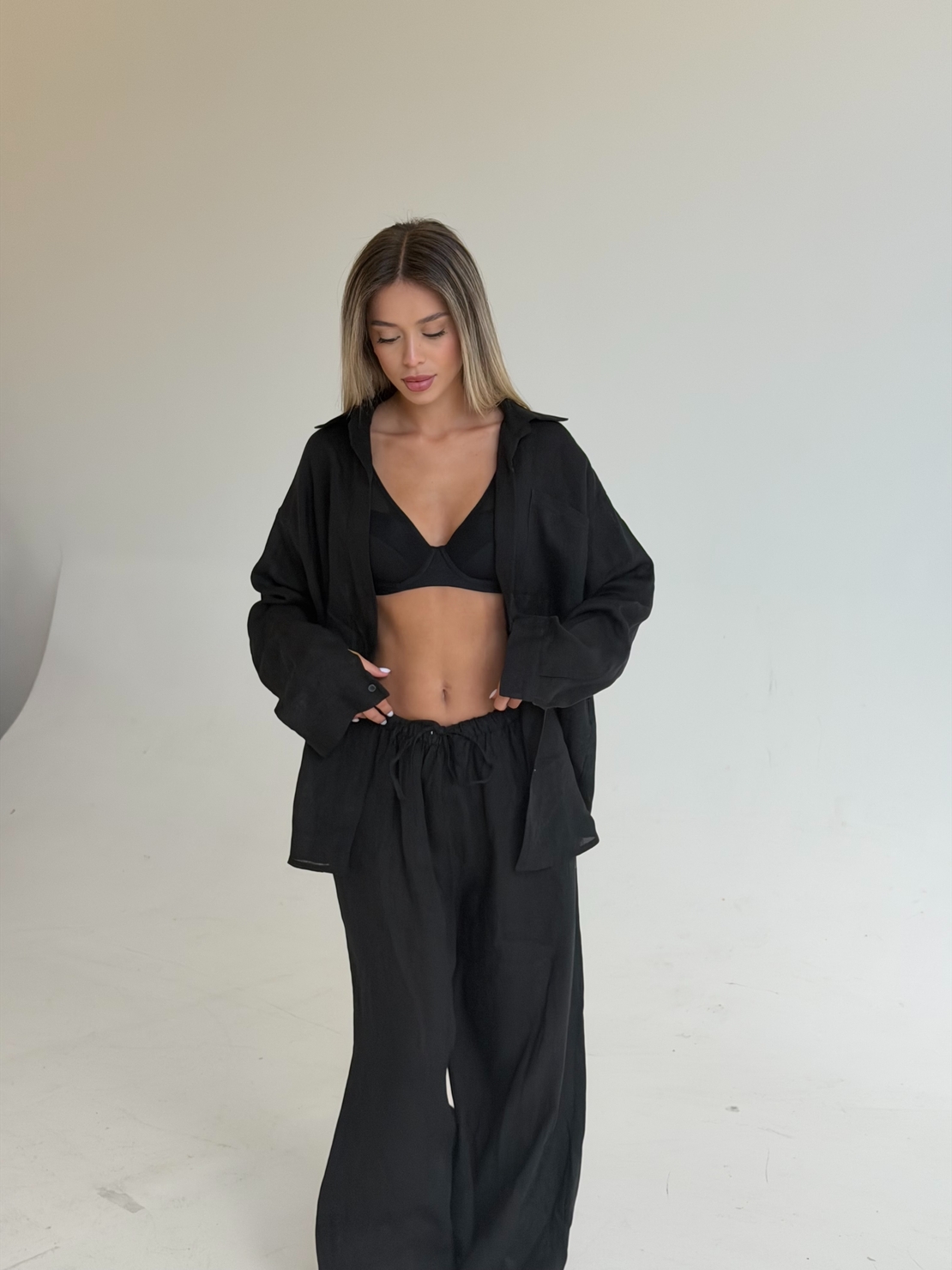 Linen black set