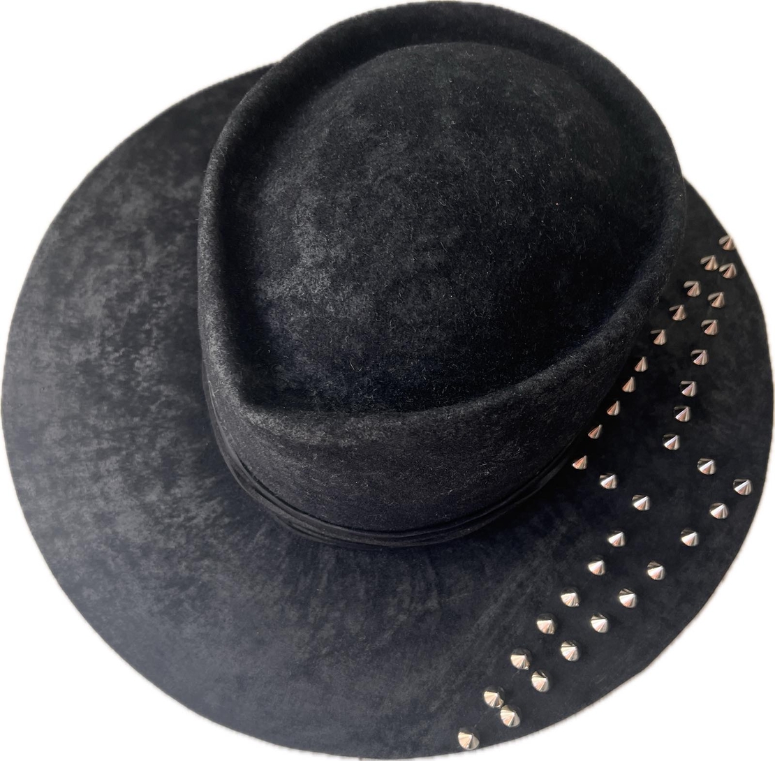 Black handmade hat