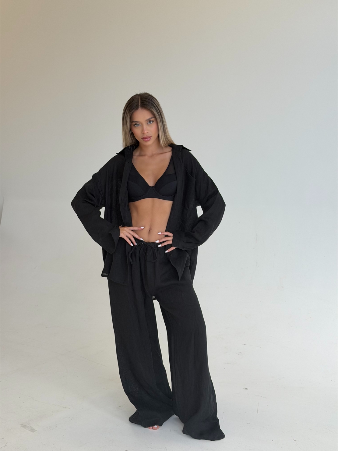 Linen black set