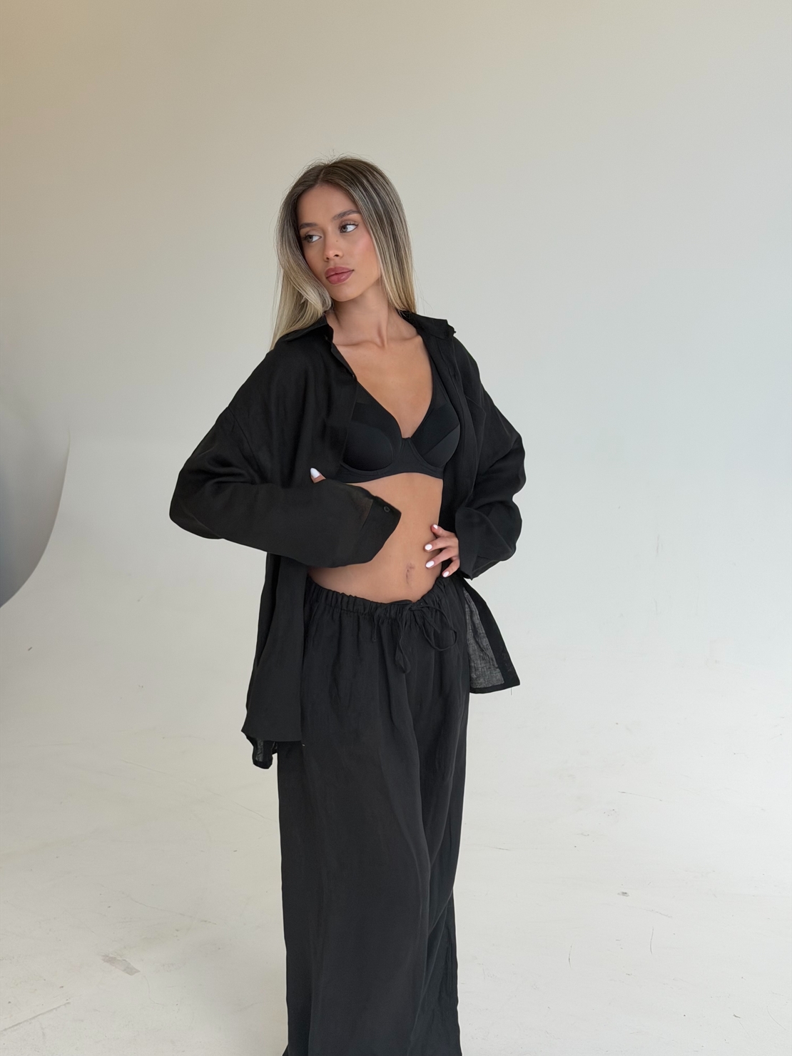 Linen black set