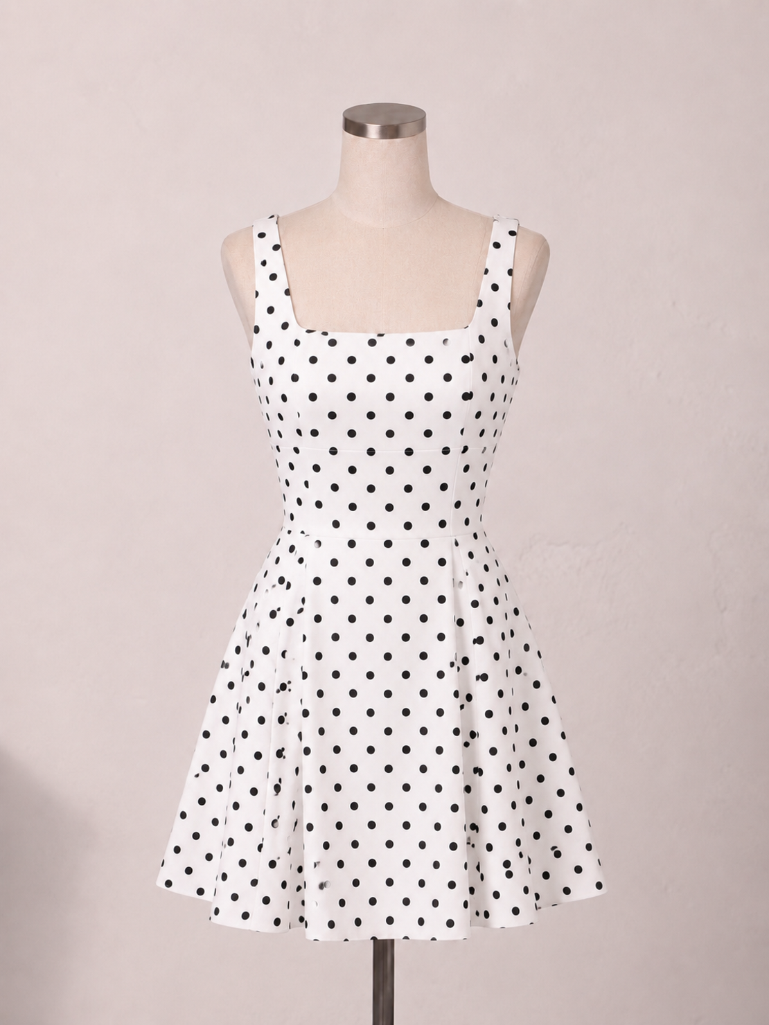 White dress with dots