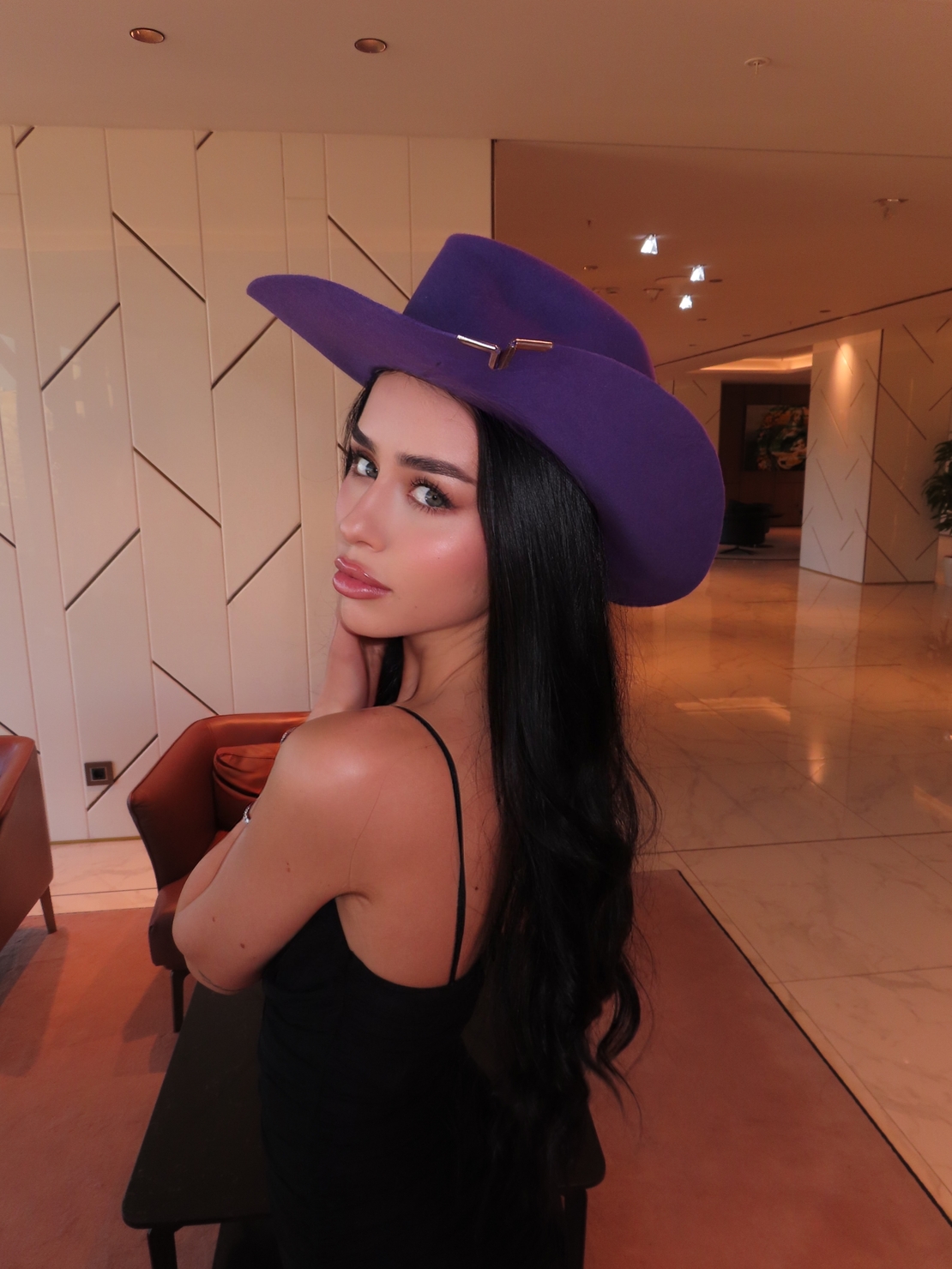 Purple handmade hat