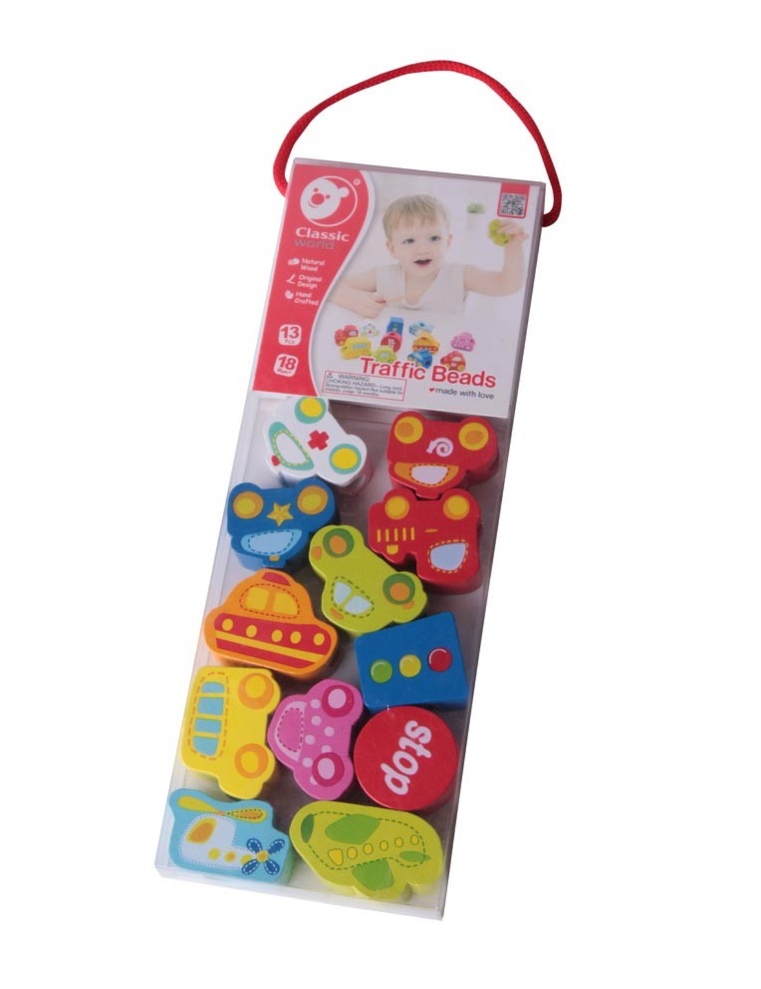 Дървена играчка за нанизване - Превозни средства
