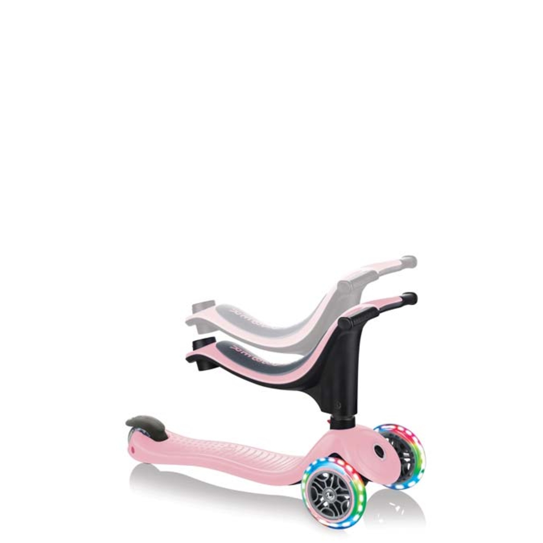Тротинетка Globber 4 в 1 GO UP Sporty Lights - Пепел от рози