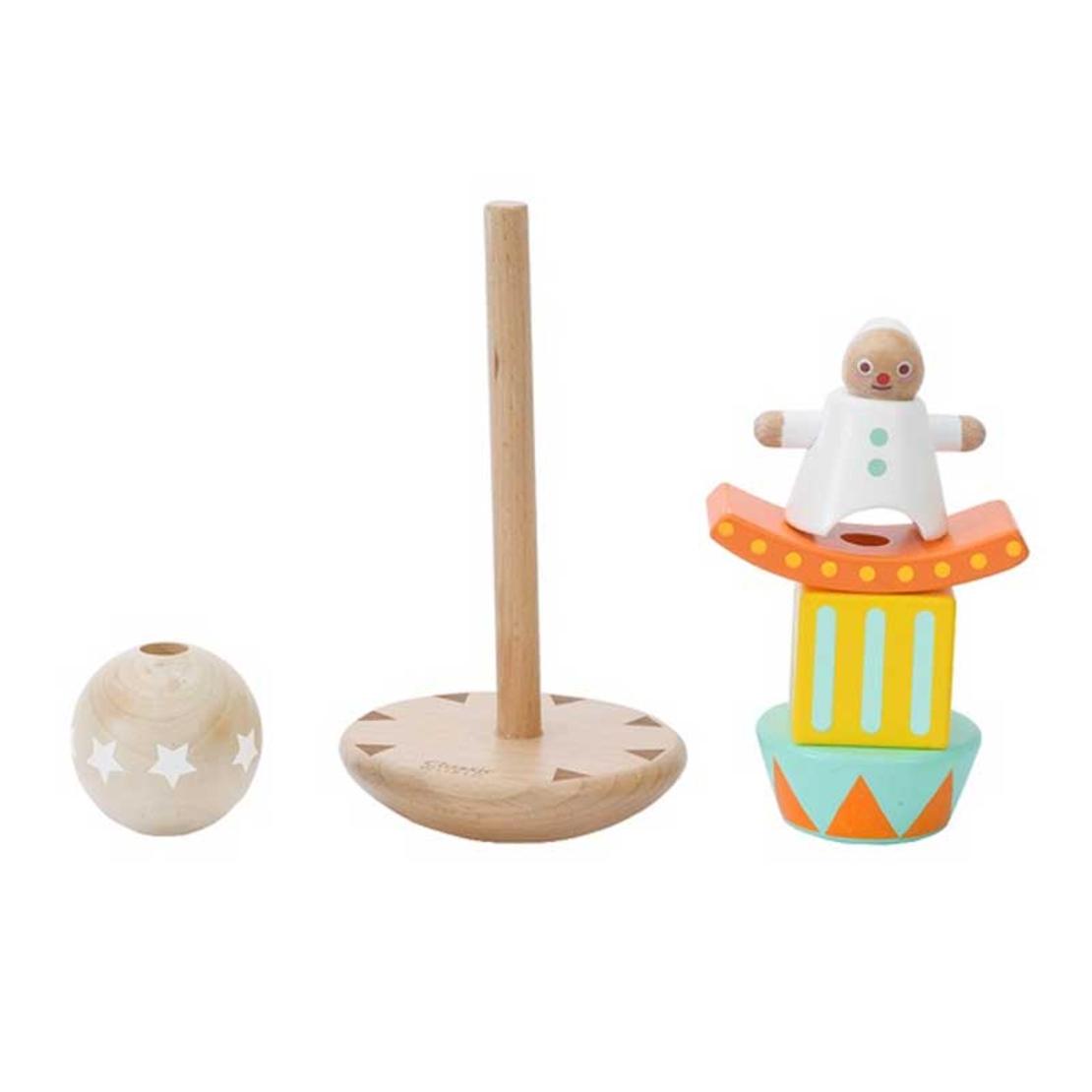 Дървена играчка за баланс и координация - Веселият клоун