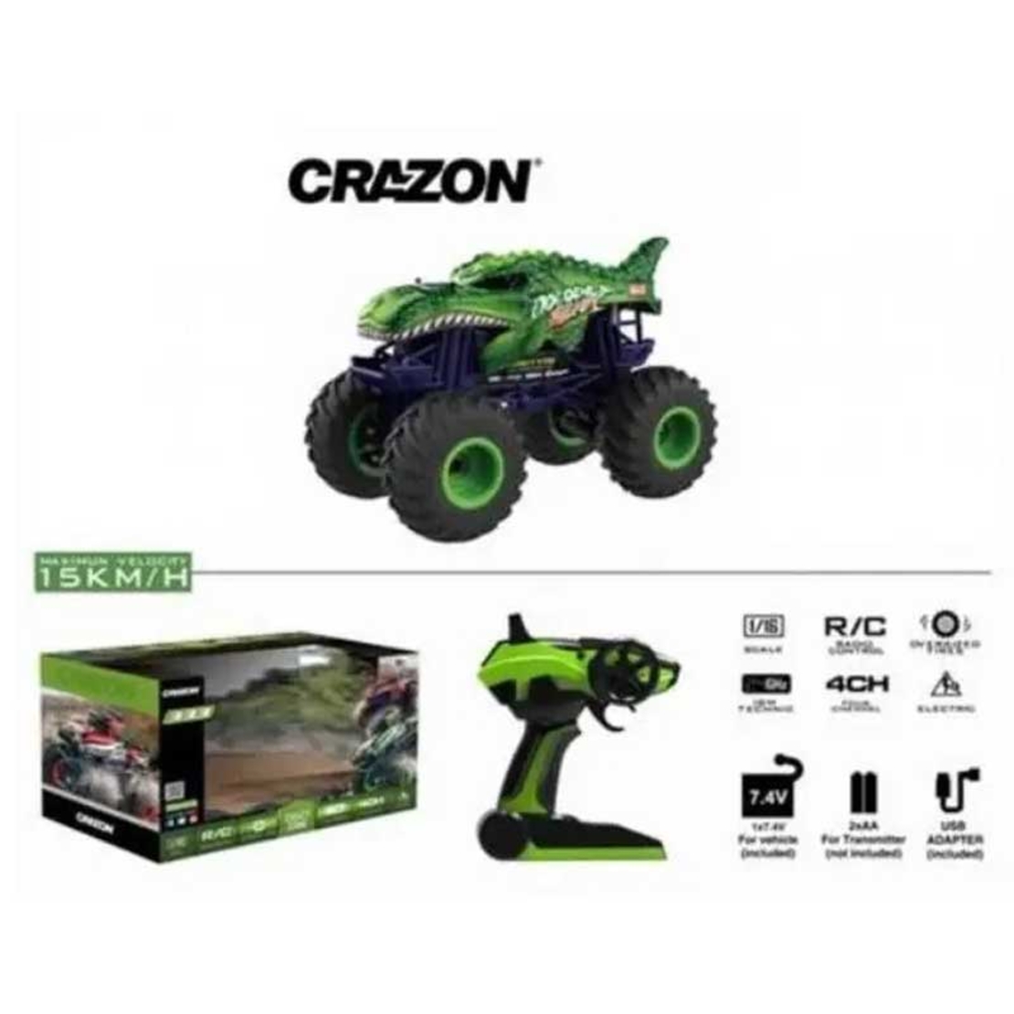Високопрох
одим джип "Monster", за различни терени, RC 1:10