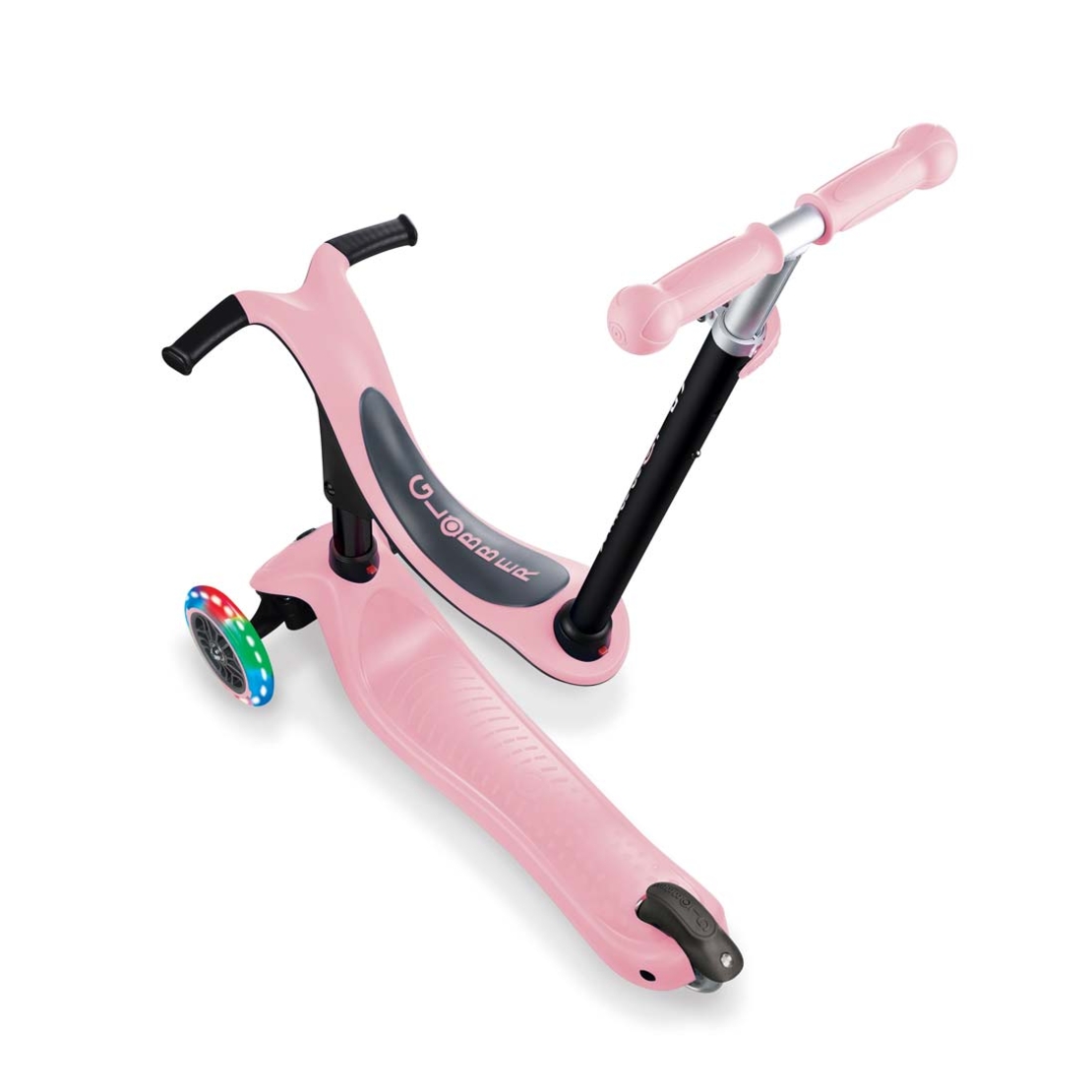 Тротинетка Globber 4 в 1 GO UP Sporty Lights - Пепел от рози