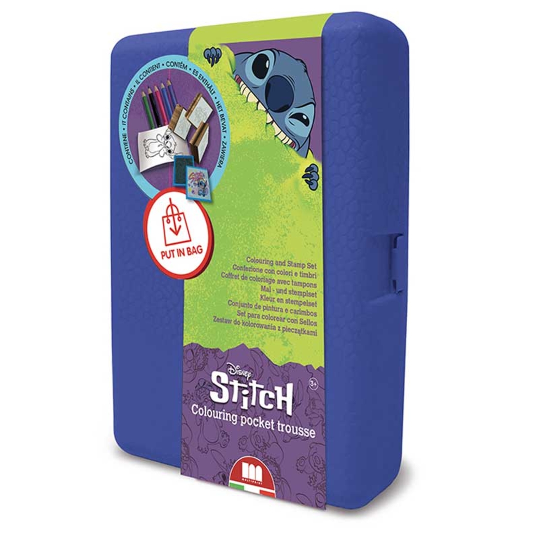 Кутия за съх
ранение  "Stitch" с аксесоари за оцветяване и 3 печата
