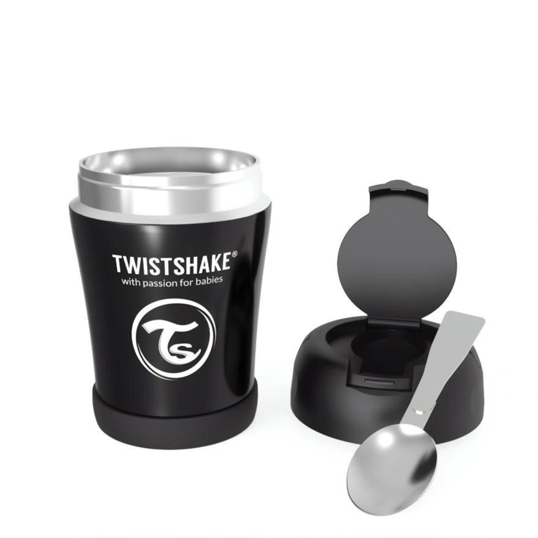 Контейнер за х
рана от неръждаема стомана Twistshake 6+ месеца черен