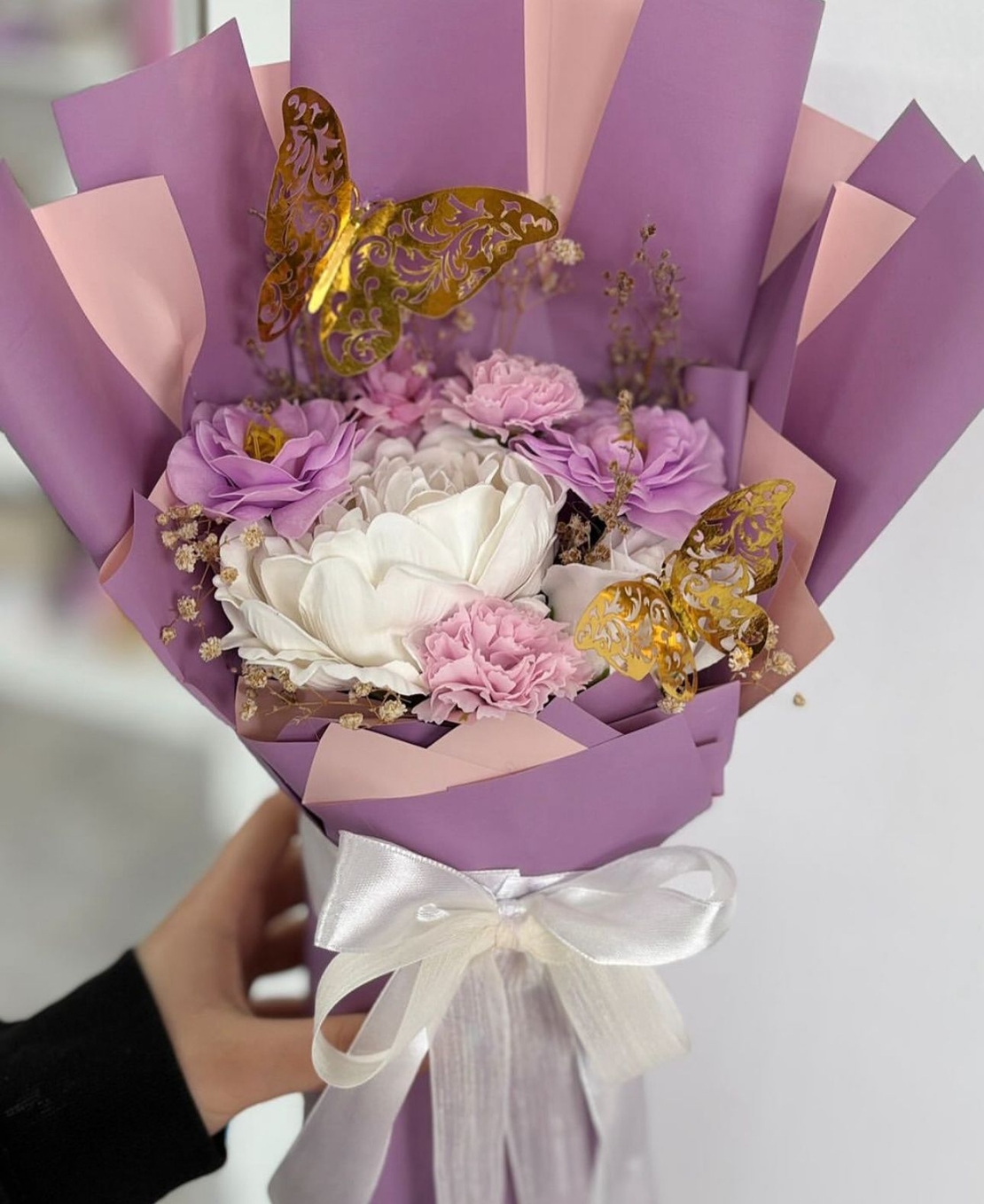 Мини лилав букет