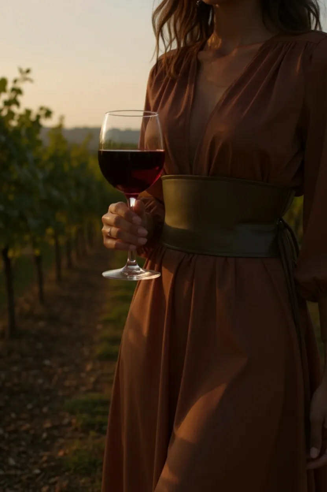 Дамска елегантна рокля „Wine Whisper“