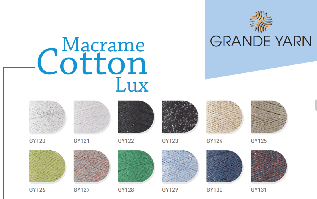 МАКРАМЕ- GRANDE YARN COTTON LUX/139GY