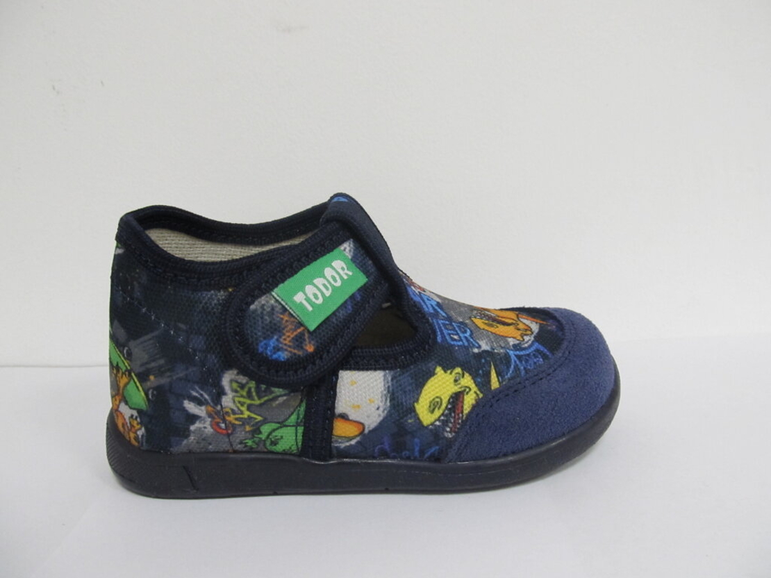 Детски ортопедични пантофи TODOR Blue crazy dino 21/29