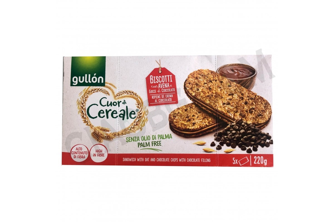 Бисквити Gullon Cuor di Cerele Avena e Cioccolato 220gr.